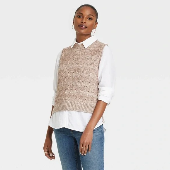 Universal Thread Sweaters Universal Thread Crewneck Taupe Tan